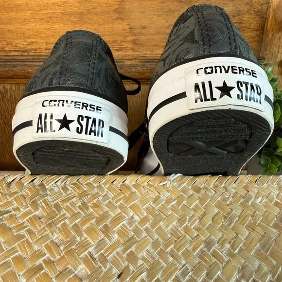 Converse Chuck Taylor All Star Low Top Black Onyx Silver Rose Print – Women’s 9 - Picture 7 of 12